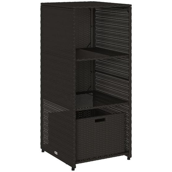 vidaXL Armoire de jardin noire 50x55x115 cm Poly rotin