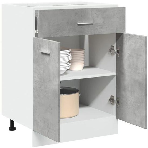 vidaXL Armoire de plancher à tiroir Gris béton 60x46x81,5 cm Aggloméré 856088