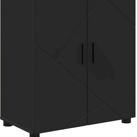 vidaXL Armoire de salle de bain avec rangement avec porte noire 60 x 35 x 80 cm