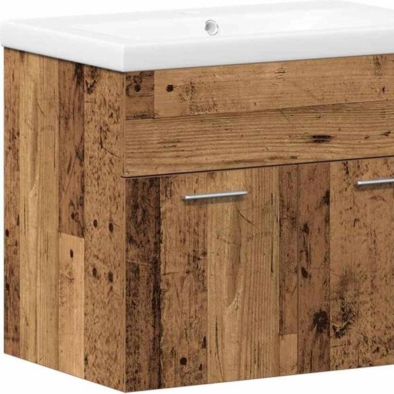 vidaXL Armoire de salle de bain avec tiroirs Fixé au mur Bois composite