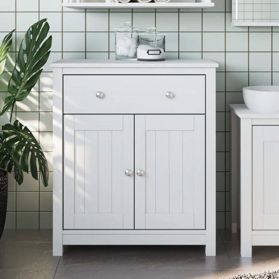 vidaXL Armoire de salle de bain BERG blanc 69,5x34x80 cm pin massif 358542
