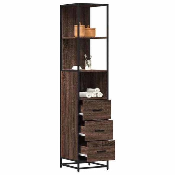 vidaXL Armoire de salle de bain chêne marron 35x37,5x166 cm, armoire de rangement de salle de bain, placard de salle de 849248