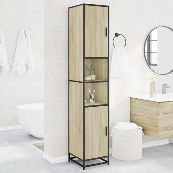 vidaXL Armoire de salle de bain chêne sonoma bois dingénierie métal 3300881