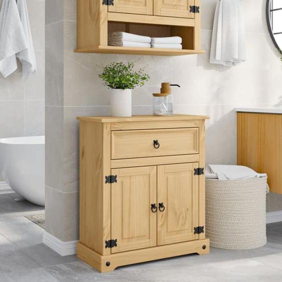vidaXL Armoire de salle de bain Corona 70x33x80 cm bois de pin massif, armoire de rangement de salle de bain, placard de 4013404
