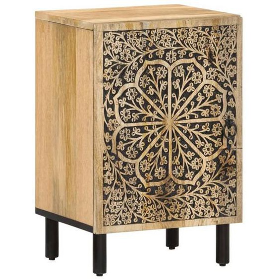 vidaXL Armoire de Salle de Bain, Placard avec Porte et Pieds, Meuble de Rangement, Organisateur de Toilette, Bois Massif de 358233