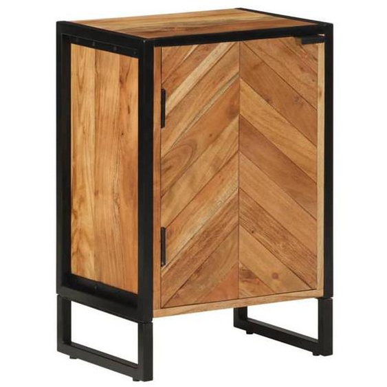 vidaXL Armoire de Salle de Bain, Placard de Toilette avec Porte et Compartiment, Meuble de Rangement, Moderne, Bois Massif 372748