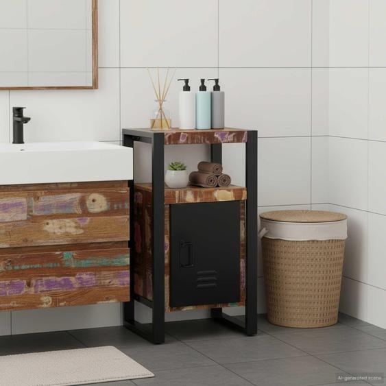 vidaXL Armoire de salle de bain avec étagère Marron Bois massif upcyclé