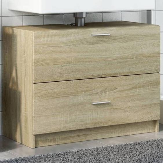 vidaXL Armoire dévier chêne sonoma 78x37x59 cm bois dingénierie, armoire de salle de bain, armoire de rangement salle de 848117