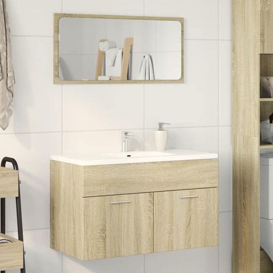 vidaXL Armoire dévier Chêne sonoma 80x38,5x46 cm Aggloméré, armoire de salle de bain, armoire de rangement, support de 856209