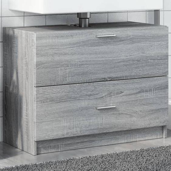 vidaXL Armoire dévier sonoma gris 78x37x59 cm bois dingénierie, armoire de salle de bain, armoire de rangement salle de 848120