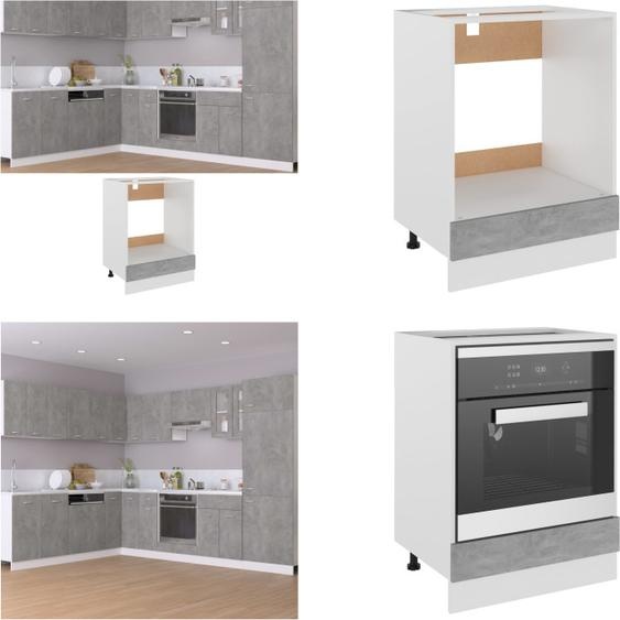 vidaXL Armoire encastrée pour cuisinière gris béton 60x46x81,5 cm Matériau dérivé du bois - Armoire encastrée pour cuisinière - Armoire de cuisine - Armoires de cuisine