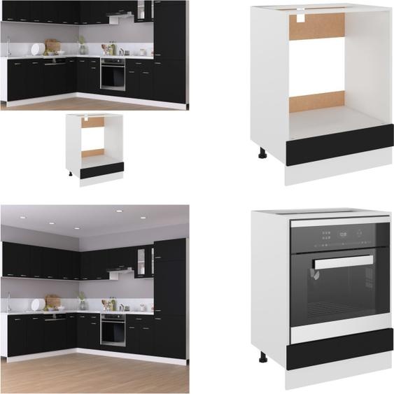 vidaXL Armoire encastrée pour cuisinière Noir 60x46x81,5 cm Bois composite - Armoire encastrée pour cuisinière - Armoire de cuisine - Armoires de cuisine