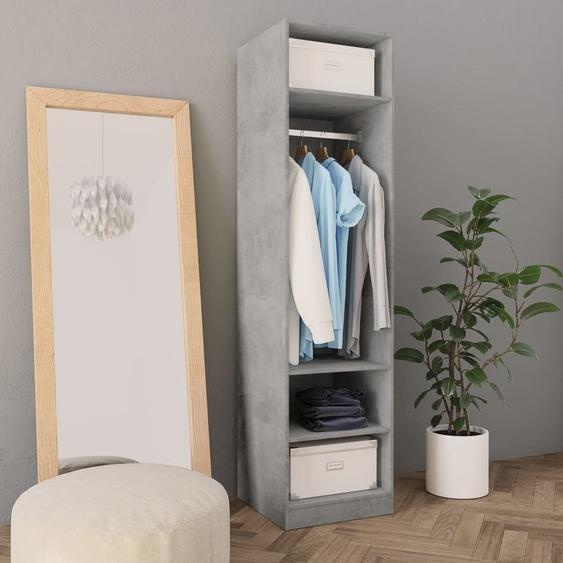 vidaXL Armoire gris béton 50x50x200 cm Bois composite - Armoire - Penderies - Poteaux - Armoire