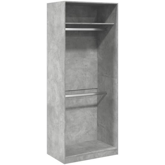 vidaXL Armoire gris béton 80x50x200 cm Bois composite