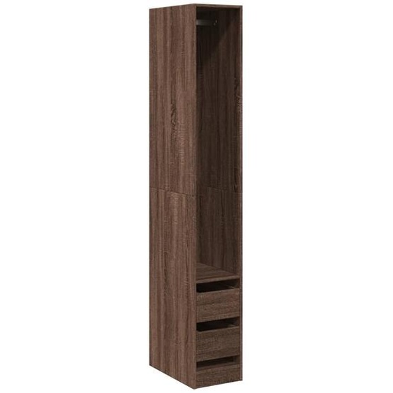 vidaXL Armoire marron aspect chêne 30x50x200 cm Bois composite