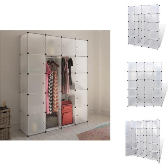 vidaXL Armoire modulaire avec 14 compartiments Blanc 37x146x180,5 cm - Armoires