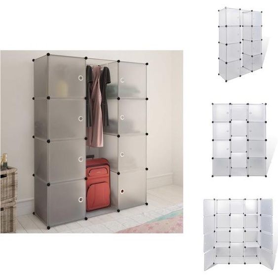 vidaXL Armoire modulaire avec 9 compartiments 37x115x150 cm Blanc - Armoires à vêtements