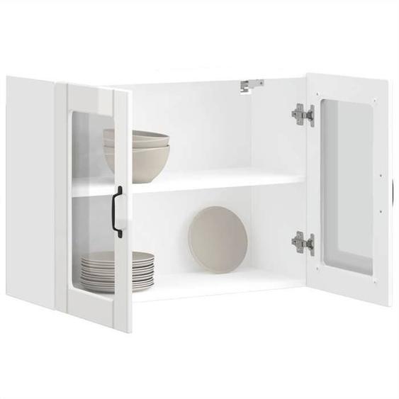 vidaXL Armoire murale de cuisine avec porte en verre Lucca, meuble mural de cuisine, armoires murales avec portes, armoire 853849
