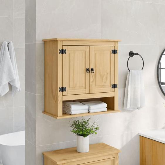 vidaXL Armoire murale de salle de bain Corona bois de pin massif, armoire murale de toilettes, armoire de salle de bain 4013406