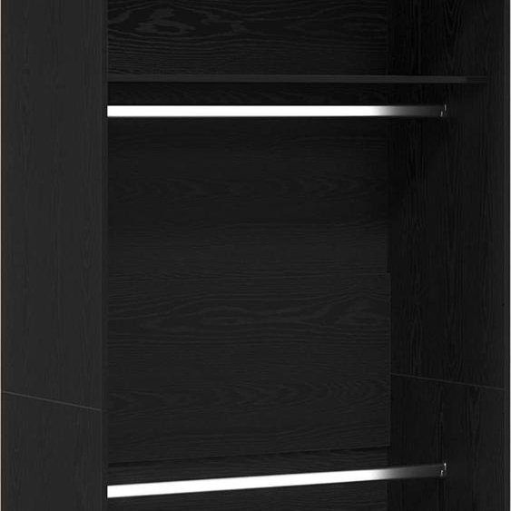 vidaXL Armoire avec étagère noir aspect chêne 100 x 50 x 200 cm
