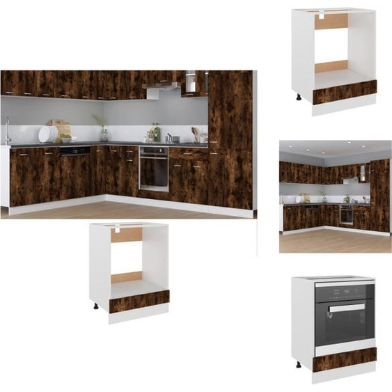 vidaXL Armoire pour cuisinière chêne fumé 60x46x81,5 cm Matériau dérivé du bois - Armoires de cuisine
