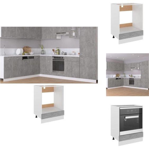 vidaXL Armoire pour cuisinière gris béton 60x46x81,5 cm Bois composite - Armoires de cuisine