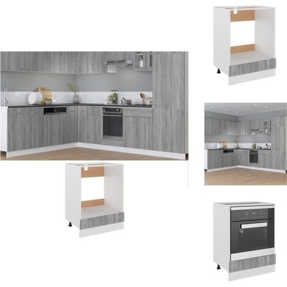 vidaXL Armoire pour cuisinière Gris Sonoma 60x46x81,5 cm Matériau dérivé du bois - Armoires de cuisine