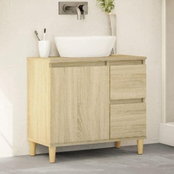 vidaXL Armoire salle de bain chêne sonoma 65x33x60 cm 847406