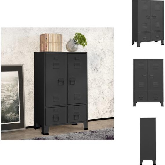 vidaXL Armoire style industriel anthracite 67x35x107 cm Acier - Armoires à vêtements