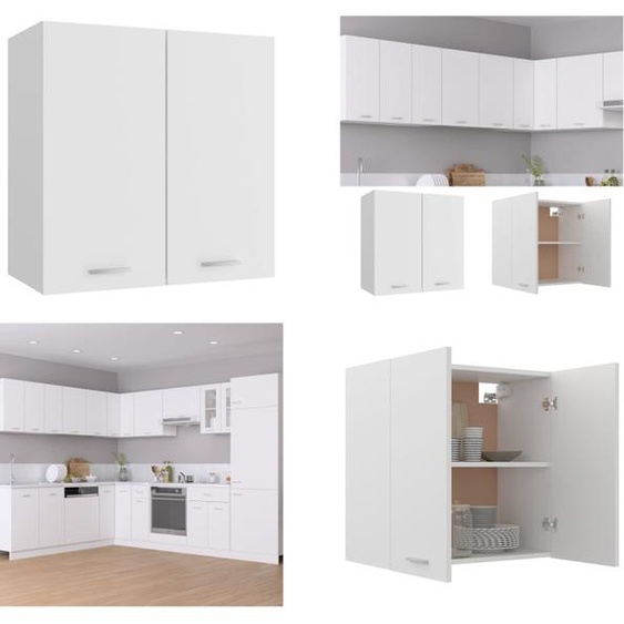 vidaXL Armoire suspendue Blanc 60x31x60 cm Bois composite - Armoire suspendue - Armoire de cuisine - Armoires de cuisine