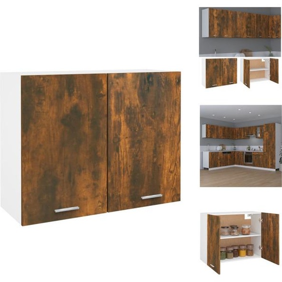 vidaXL Armoire suspendue chêne fumé 80x31x60 cm Bois composite - Armoires de cuisine