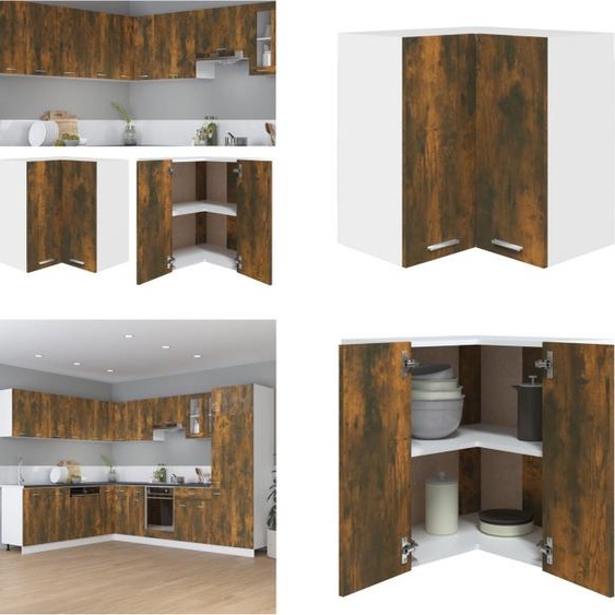 vidaXL Armoire suspendue dangle chêne fumé 57x57x60 cm Matériau dérivé du bois - Armoire suspendue dangle - Armoire de cuisine - Armoire dangle