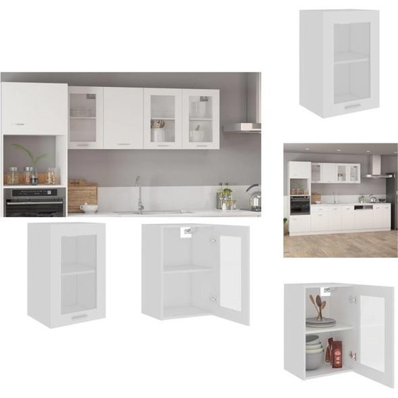 vidaXL Armoire suspendue en verre blanc 40x31x60 cm Bois composite - Armoires de cuisine