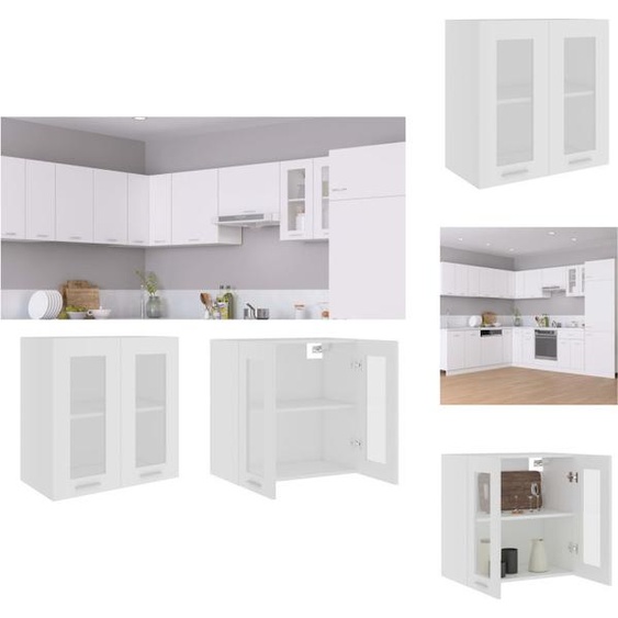 vidaXL Armoire suspendue en verre blanc 60x31x60 cm Bois composite - Armoires de cuisine