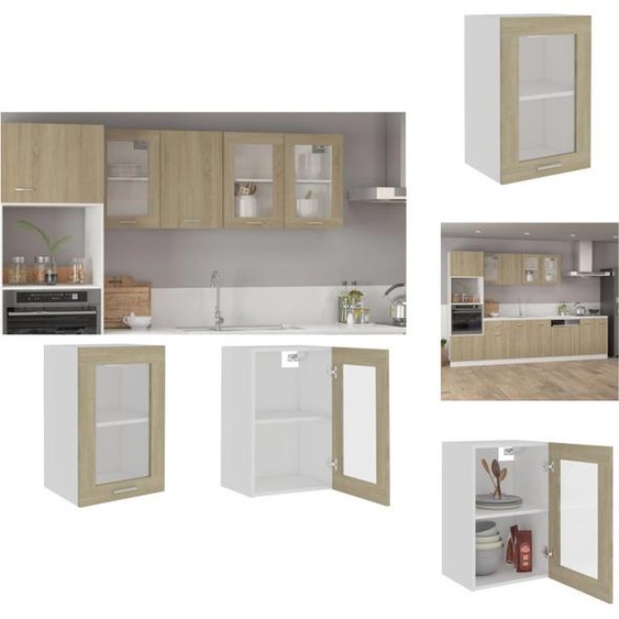 vidaXL Armoire suspendue en verre Chêne Sonoma 40x31x60 cm Bois composite - Armoires de cuisine