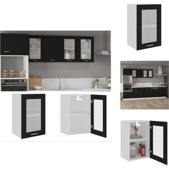 vidaXL Armoire suspendue en verre noir 40x31x60 cm Bois composite - Armoires de cuisine