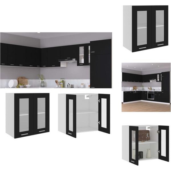 vidaXL Armoire suspendue en verre noir 60x31x60 cm Bois composite - Armoires de cuisine