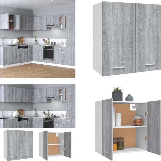 vidaXL Armoire suspendue Gris Sonoma 60x31x60 cm Bois composite - Armoire suspendue - Armoire de cuisine - Armoire de stockage
