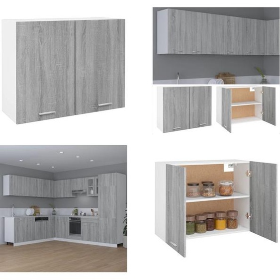 vidaXL Armoire suspendue Gris Sonoma 80x31x60 cm Bois composite - Armoire suspendue - Armoire de cuisine - Armoire de stockage