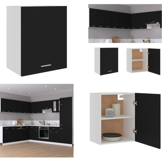 vidaXL Armoire suspendue Noir 50x31x60 cm Bois composite - Armoire suspendue - Armoire de cuisine - Armoires de cuisine