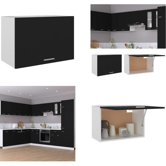 vidaXL Armoire suspendue Noir 60x31x40 cm Bois composite - Armoire suspendue - Armoire de cuisine - Armoires de cuisine