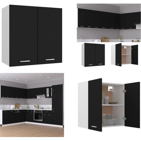 vidaXL Armoire suspendue Noir 60x31x60 cm Bois composite - Armoire suspendue - Armoire de cuisine - Armoires de cuisine