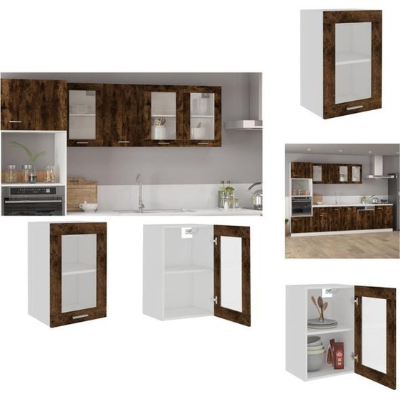 vidaXL Armoire suspendue verre chêne fumé 40x31x60 cm Bois composite - Armoires de cuisine