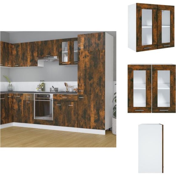 vidaXL Armoire suspendue verre chêne fumé 60x31x60 cm Bois composite - Armoires de cuisine