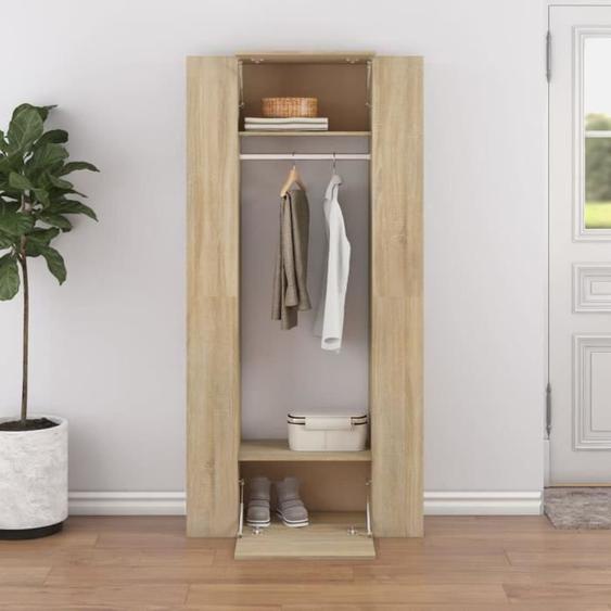 vidaXL Armoires de couloir 2 pcs Chêne Sonoma Bois dingénierie 3082038