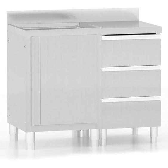 vidaXL Armoires de cuisine commerciales 2 pcs. Acier inoxydable