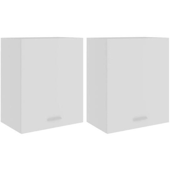vidaXL Armoires suspendues 2 pcs Blanc 50x31x60 cm Bois d’ingénierie 805078