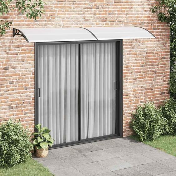 vidaXL Auvent de porte noir et transparent 300x75 cm PC