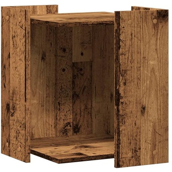 vidaXL Bac à litière aspect vieux bois 42x42x51 cm Bois composite