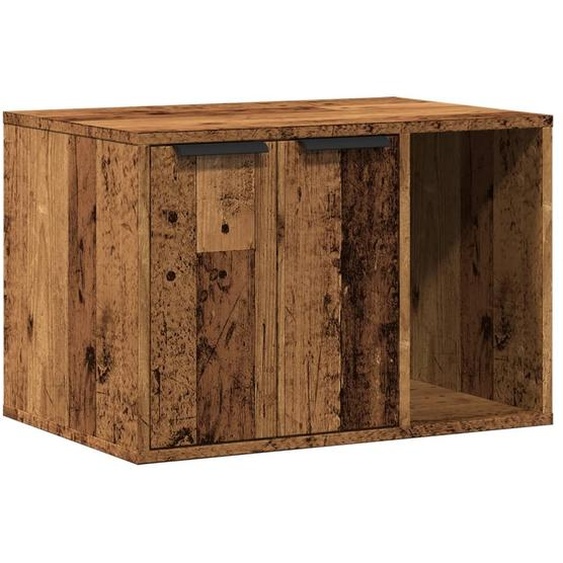 vidaXL Bac à litière aspect vieux bois 60x40x40 cm Bois composite